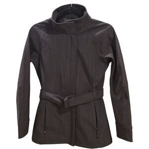 North End Sport Women's Charcoal Gray Fleece Lined Belted Jacket Size Small